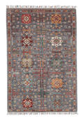 Afghan Khorjin (3'04"x5'00") gray/pastel