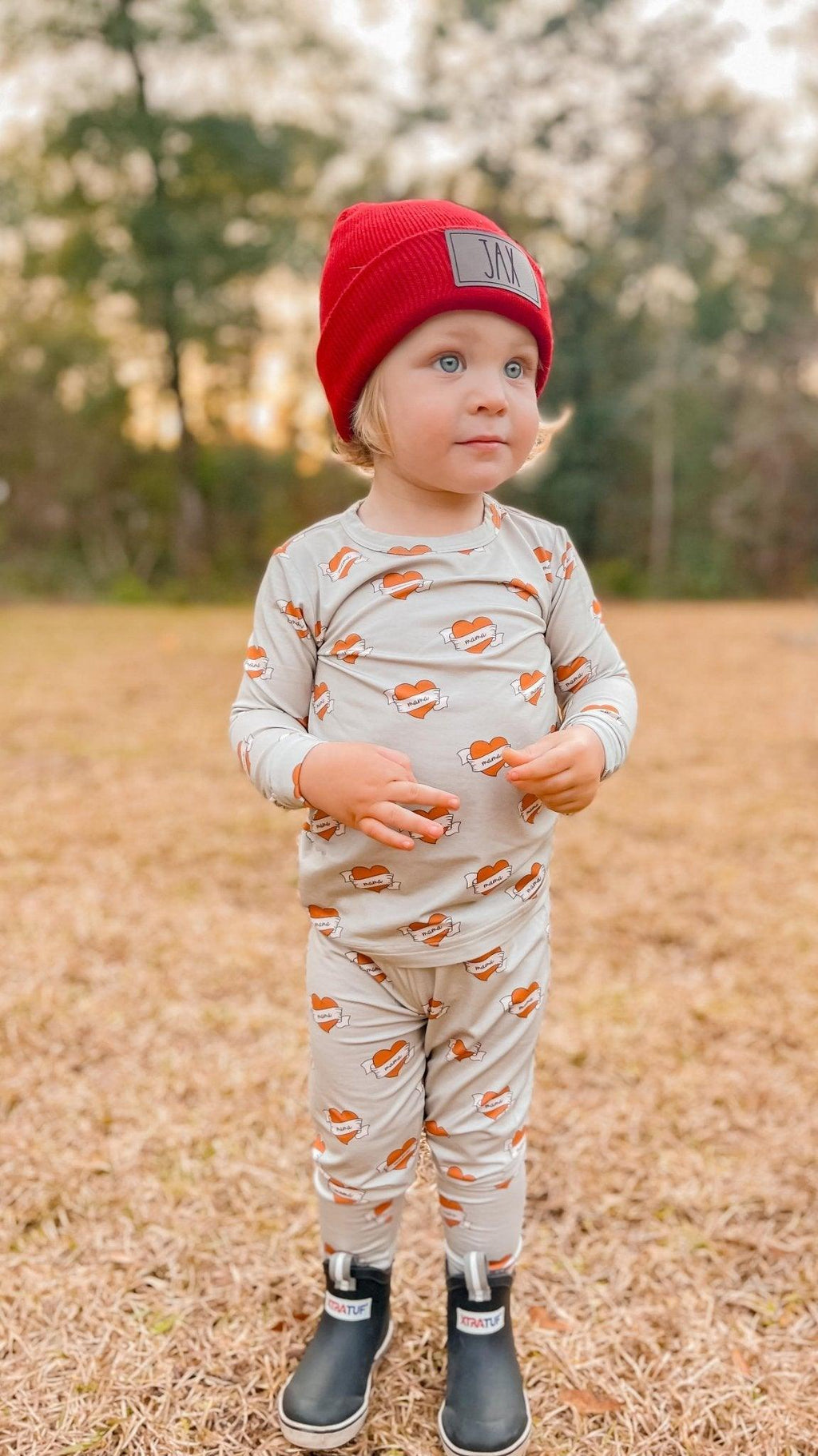 Mama Tattoo Hearts 2pc Bamboo Pajamas - Shop Avnu