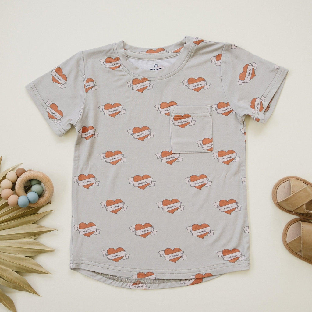 Mama Tattoo Hearts Bamboo Tee - Shop Avnu
