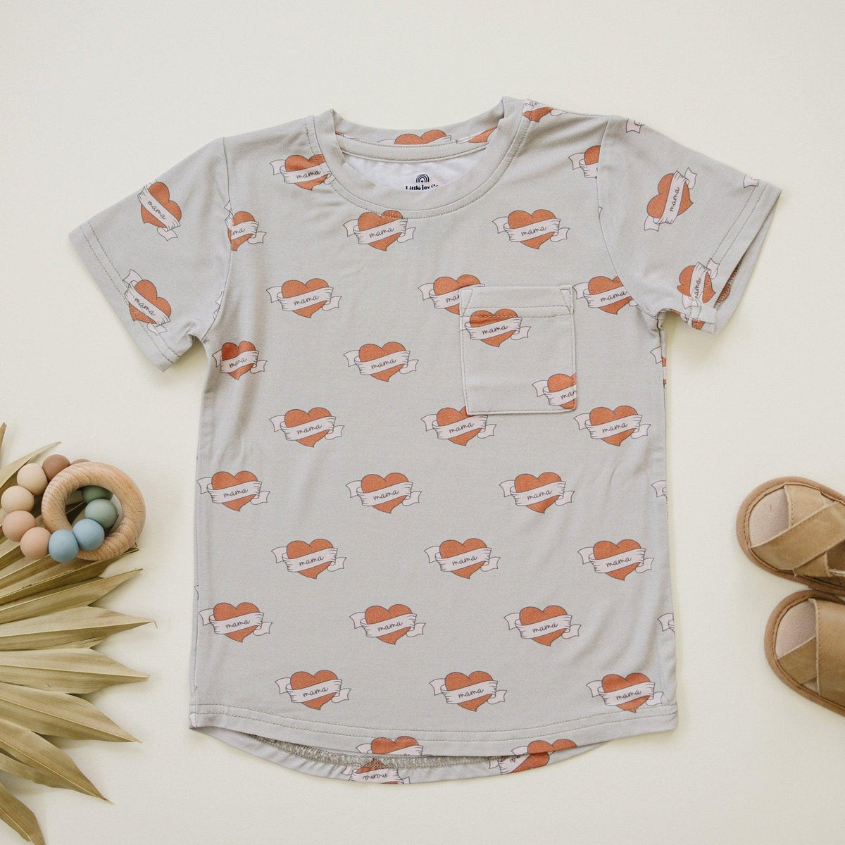 Mama Tattoo Hearts Bamboo Tee - Shop Avnu