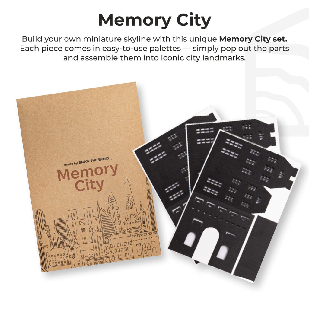 Wooden Travel Decor Memory City – USA Buildings