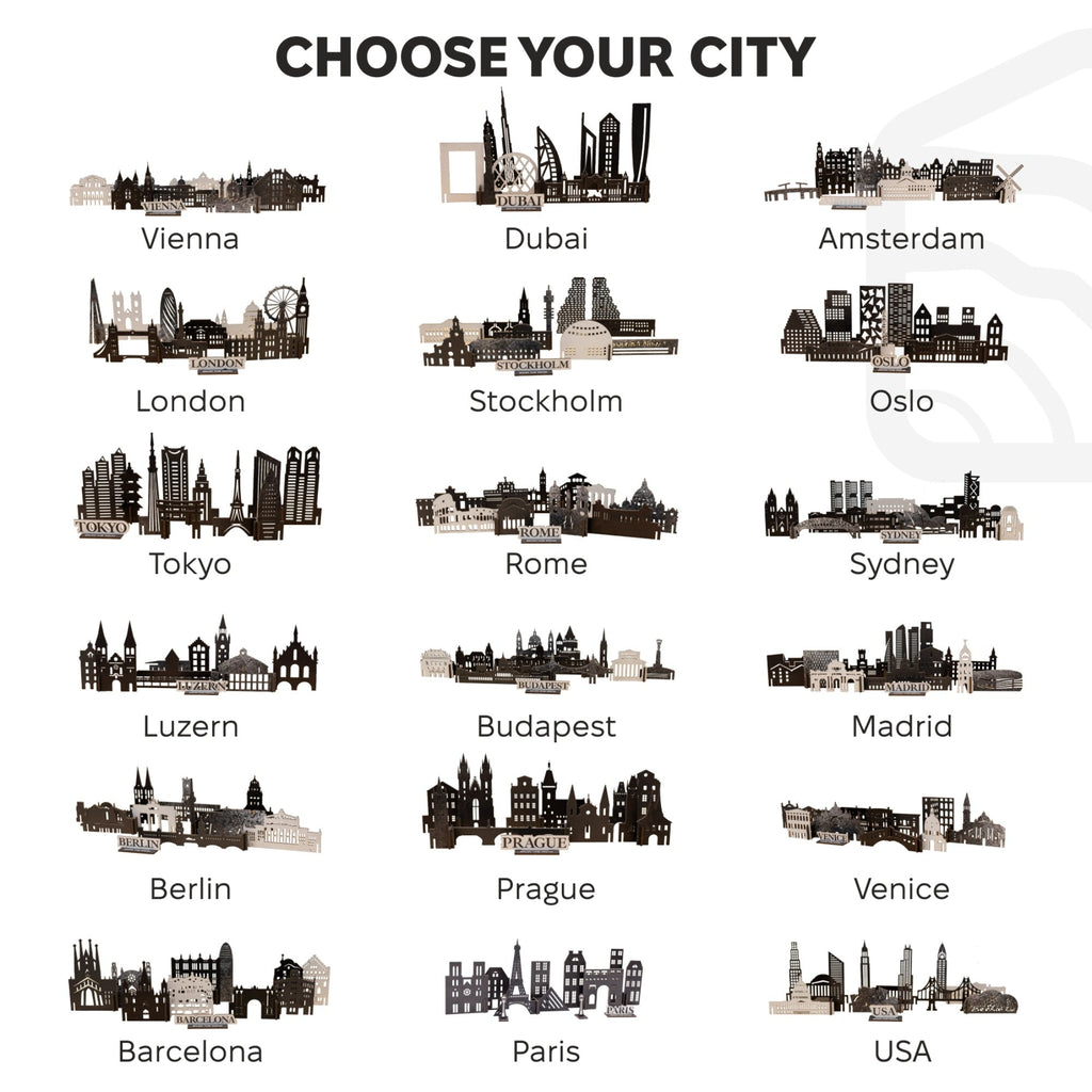 Wooden Travel Decor Memory City – USA Buildings