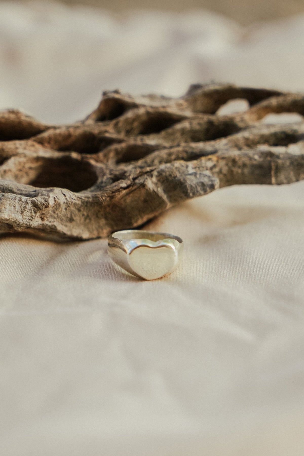 Mirrored Heart Signet Ring