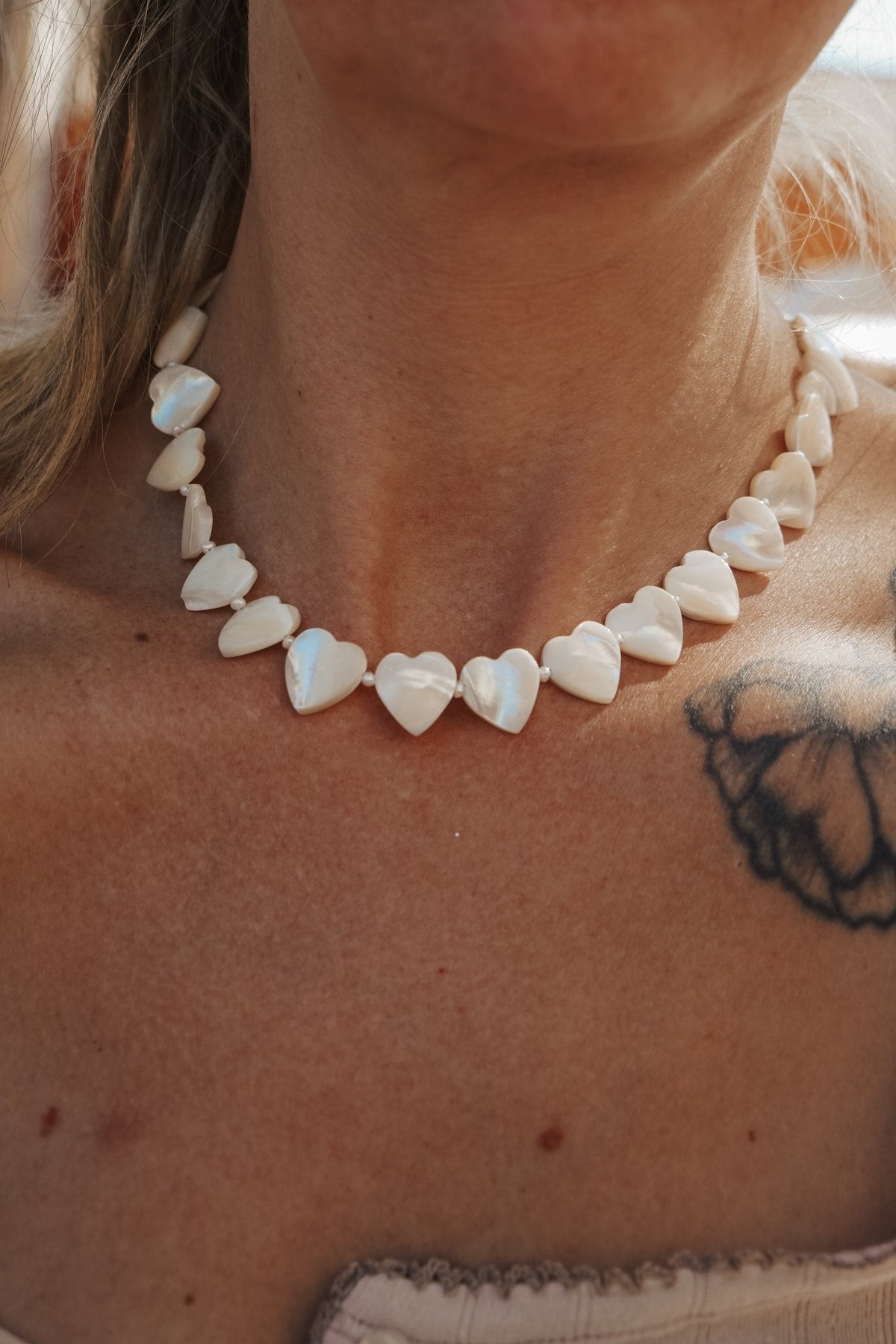 Mother of Pearl Heart Necklace