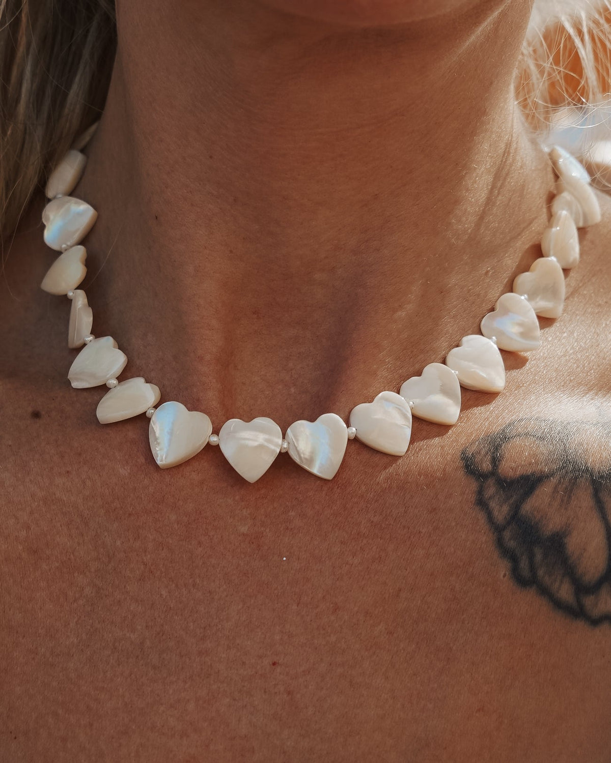Mother of Pearl Heart Necklace