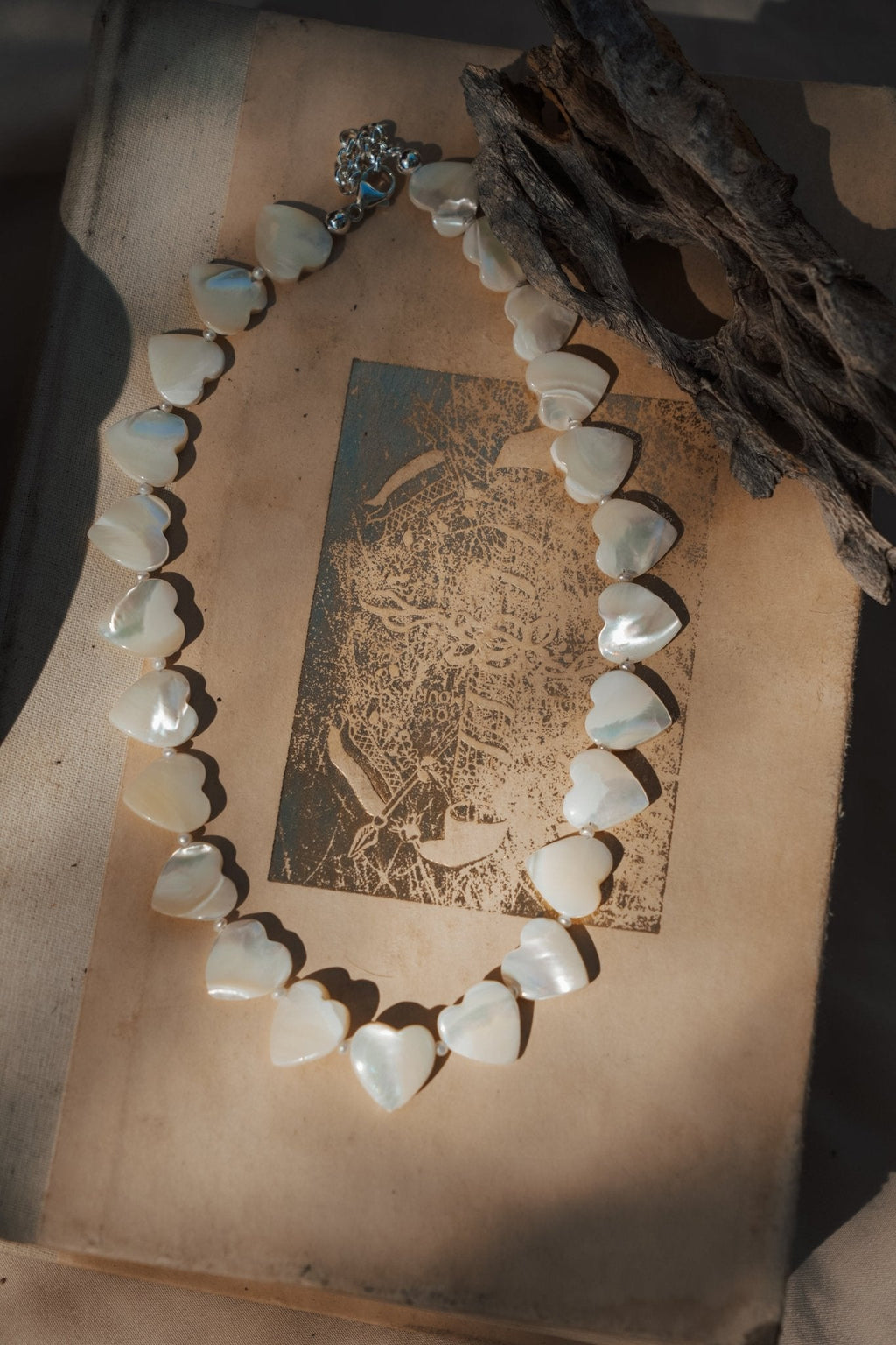 Mother of Pearl Heart Necklace