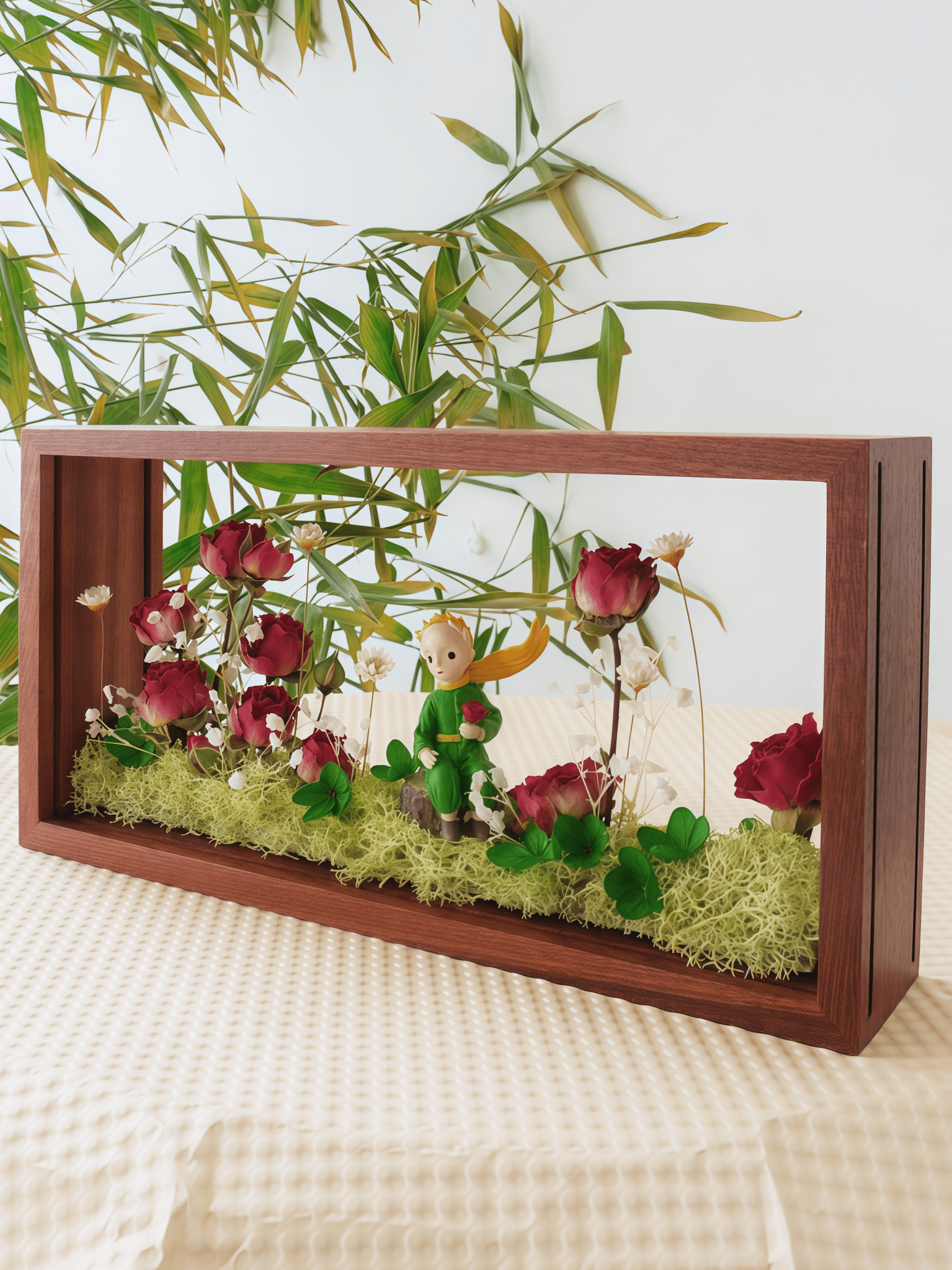 "My Unique Rose" - The Little Prince & Real Preserved Flower Shadow Box Art