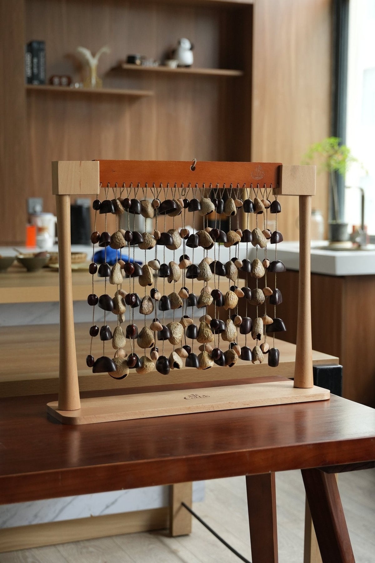 Natural Seed Chime Stand - Tabletop Display Holder(Bar Chime not included)