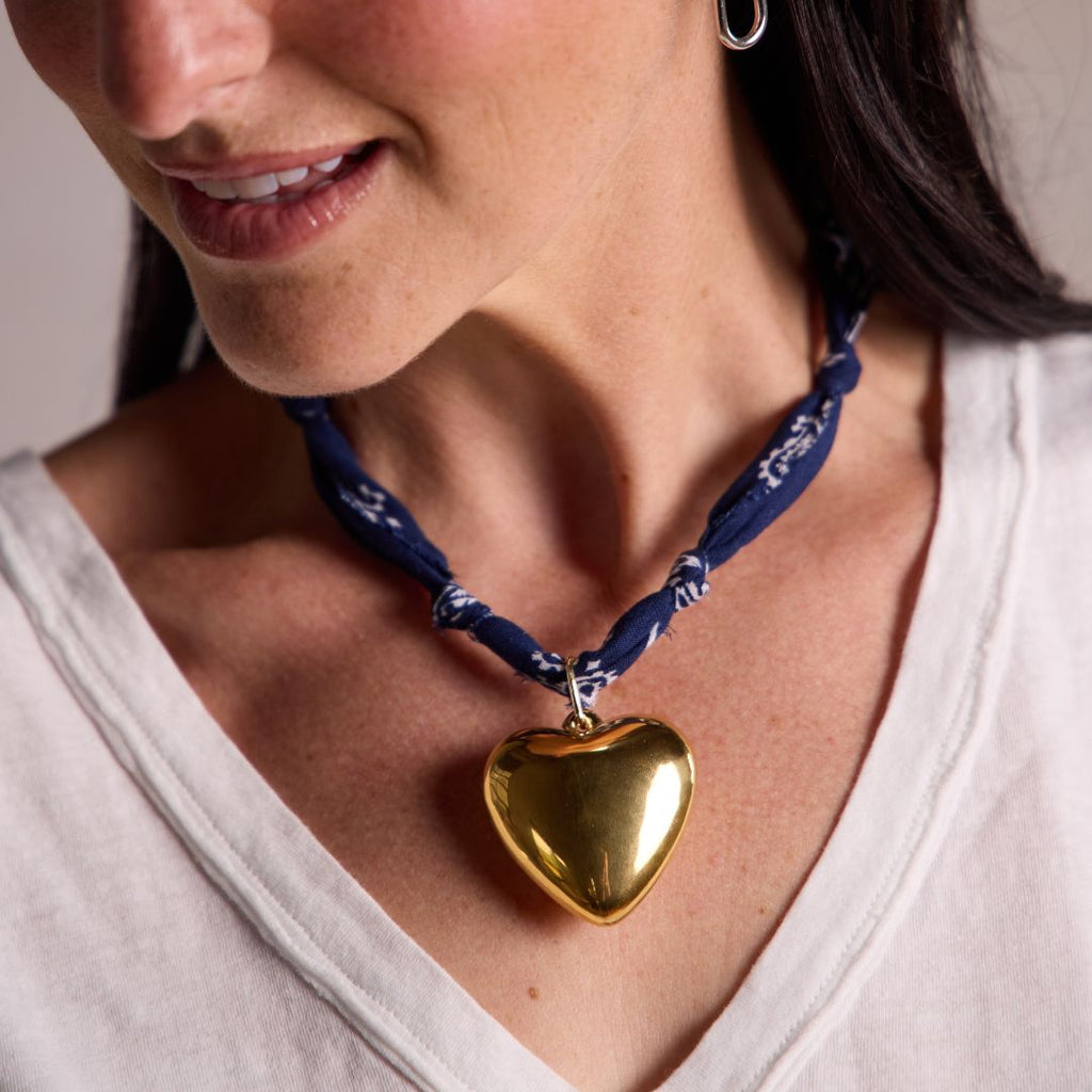 Navy Bandana Necklace