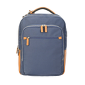 Nylon & Leather Laptop Backpack – Navy with Brown Trim (16")