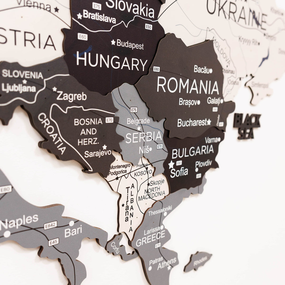 3D Europe Wooden Map Nordik