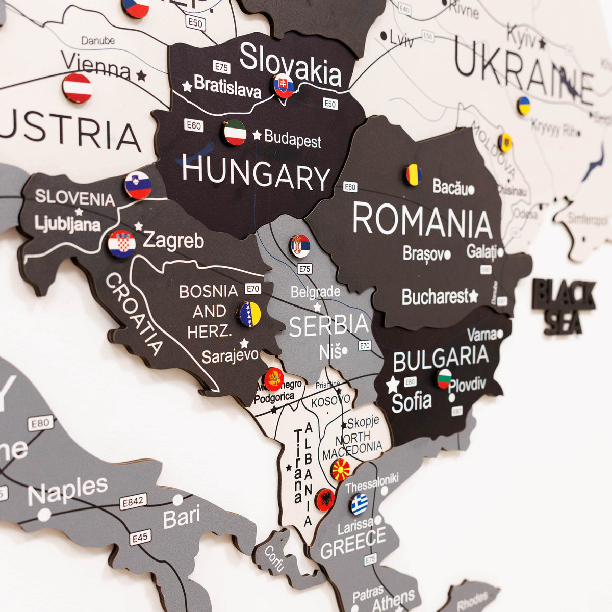 3D Europe Wooden Map Nordik