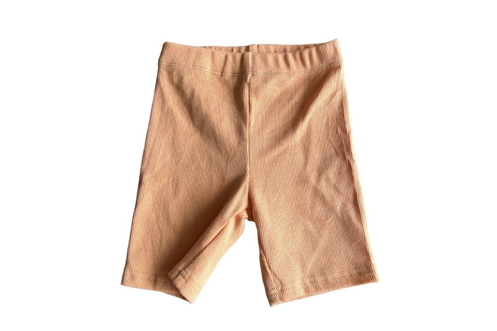 Orange Ribbed Bike Shorts - Shop Avnu