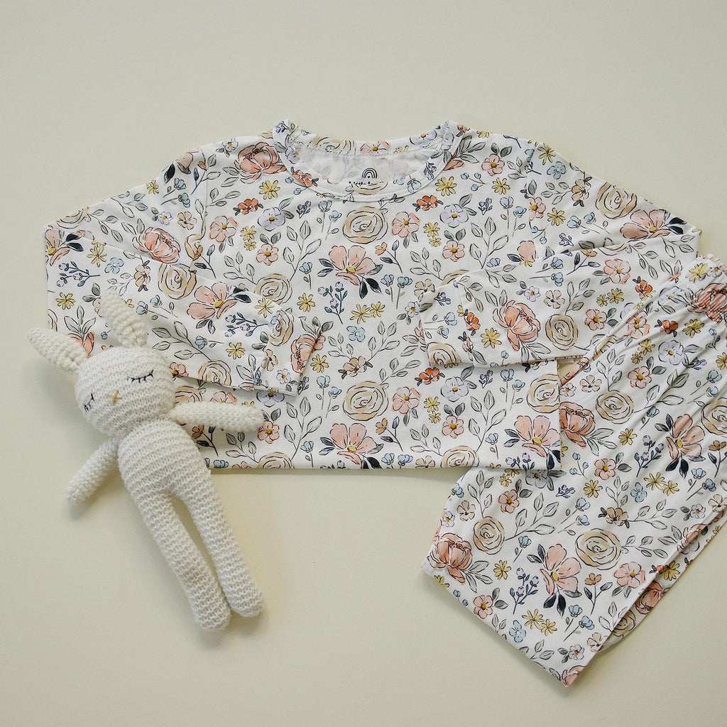 Pastel Petals 2pc Modal Pajamas - Shop Avnu