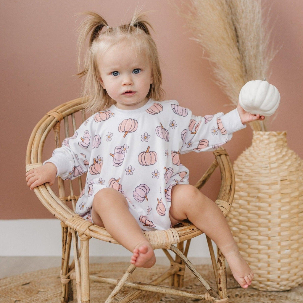 Pastel Pumpkins Bamboo Bubble Romper - Shop Avnu