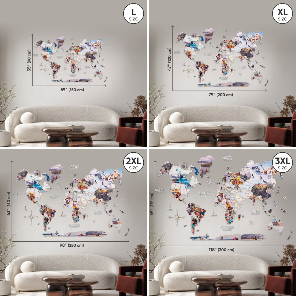 World Photo Map Pastel