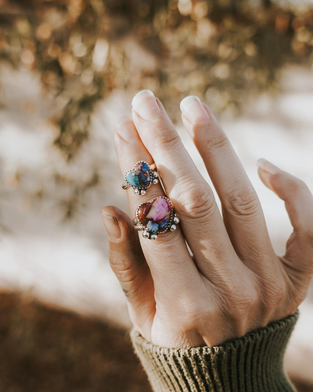 Pink Dahlia Heart Ring