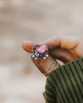 Pink Dahlia Heart Ring
