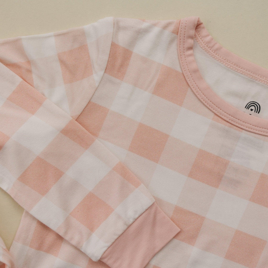 Pink Gingham 2pc Bamboo Pajamas - Shop Avnu
