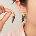 Real Wild Morel Mushroom Earrings - Botanical Resin Jewelry