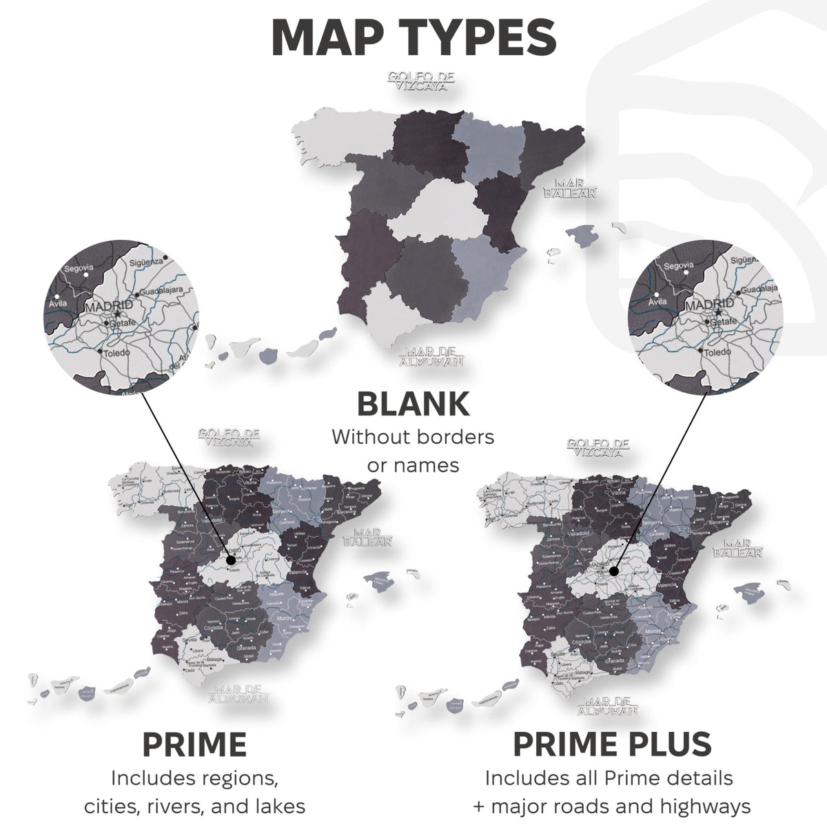 Wooden Map of Spain – Nordik