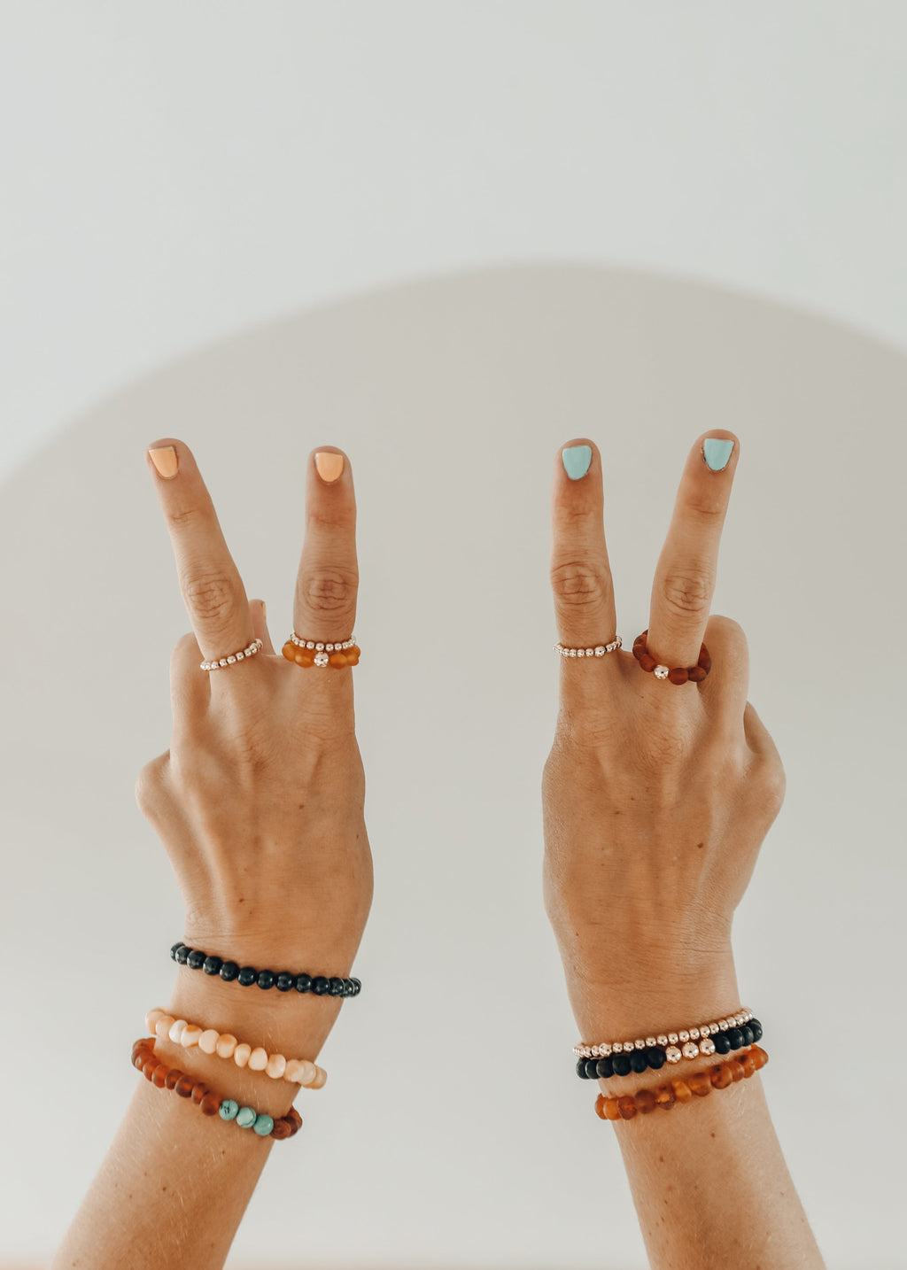 Sterling Silver + 14k Gold Filled || Beaded Stretch Ring