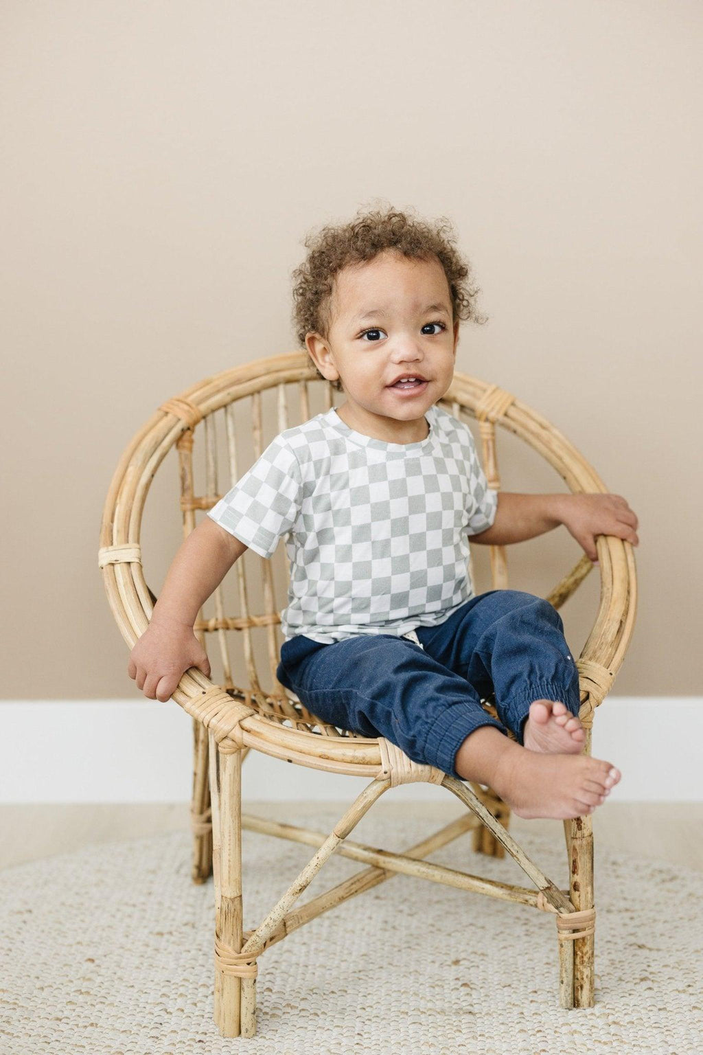 Sage Checkered Bamboo Tee *Sizes 3/6m & Sz 6 Left - Shop Avnu