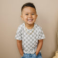 Sage Checkered Bamboo Tee *Sizes 3/6m & Sz 6 Left - Shop Avnu