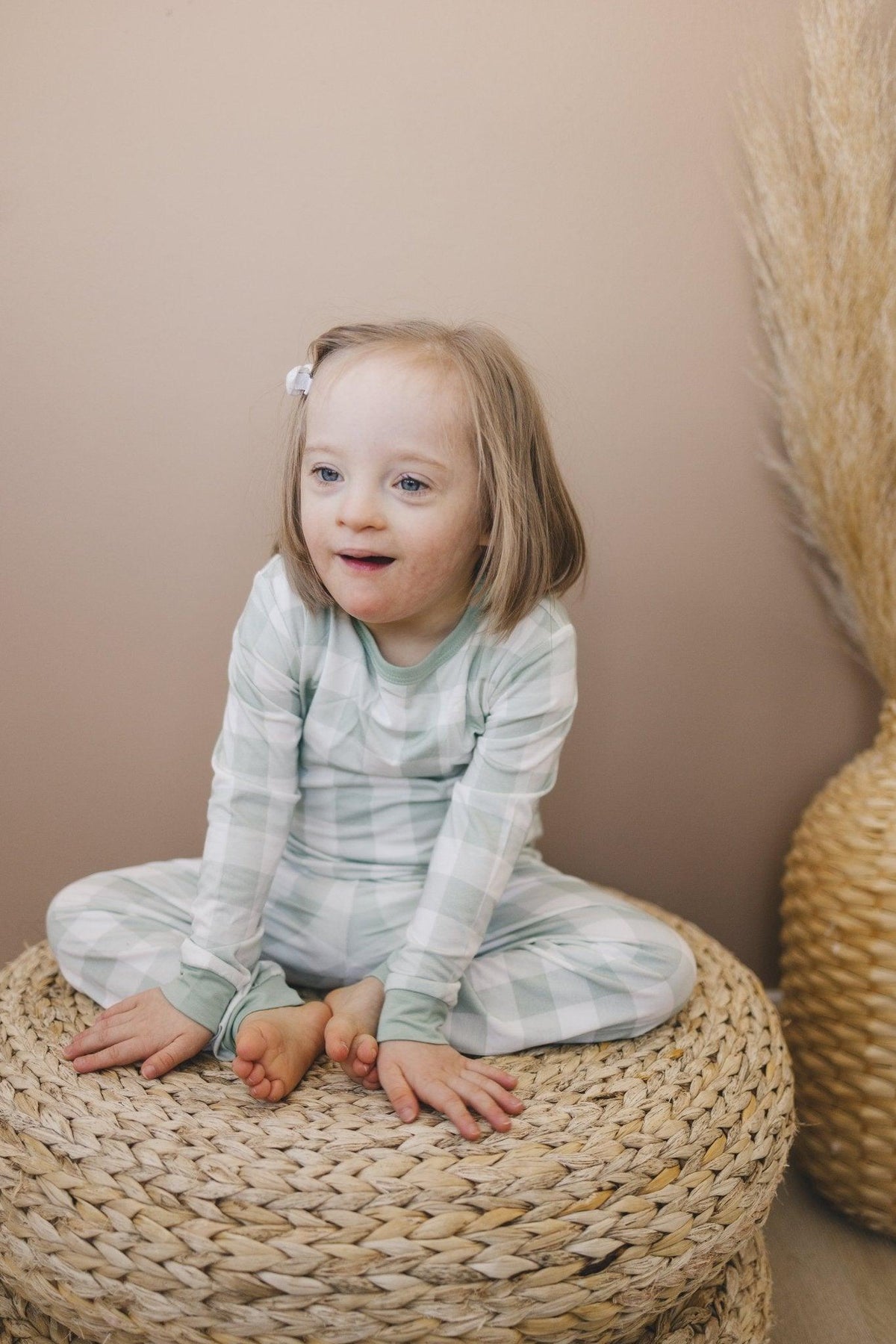 Sage Gingham 2pc Bamboo Pajamas - Shop Avnu