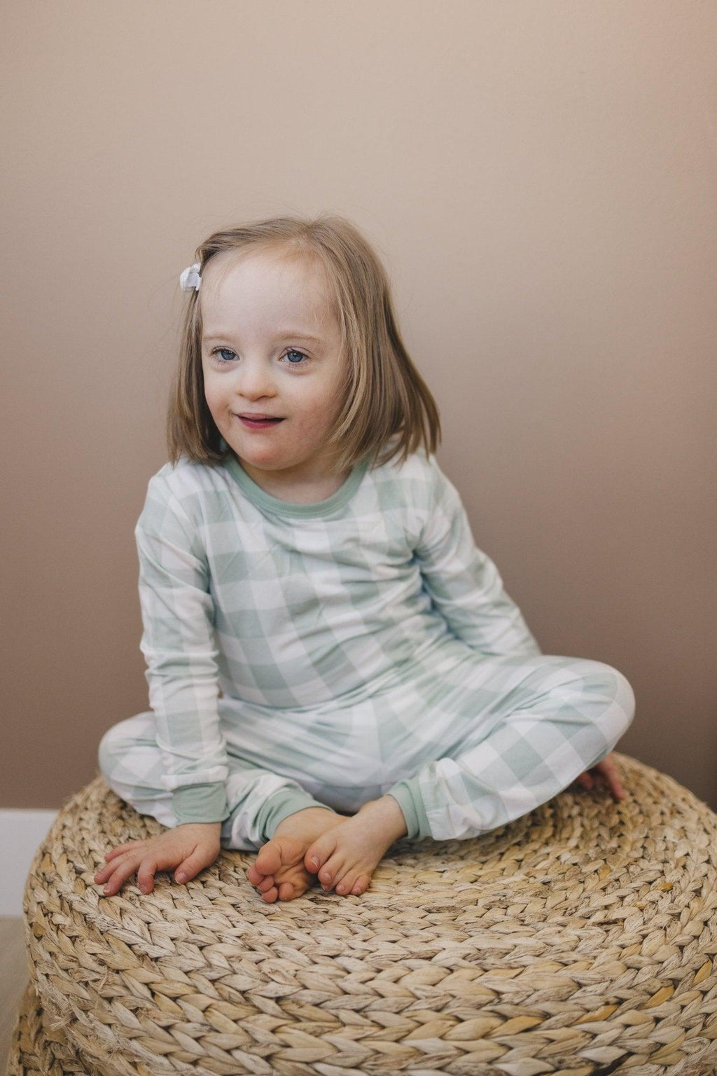 Sage Gingham 2pc Bamboo Pajamas - Shop Avnu