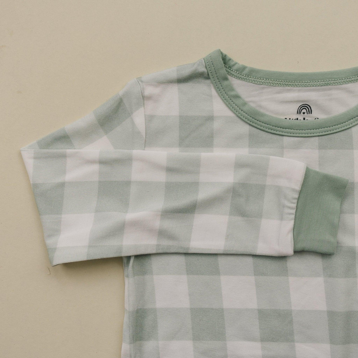 Sage Gingham 2pc Bamboo Pajamas - Shop Avnu
