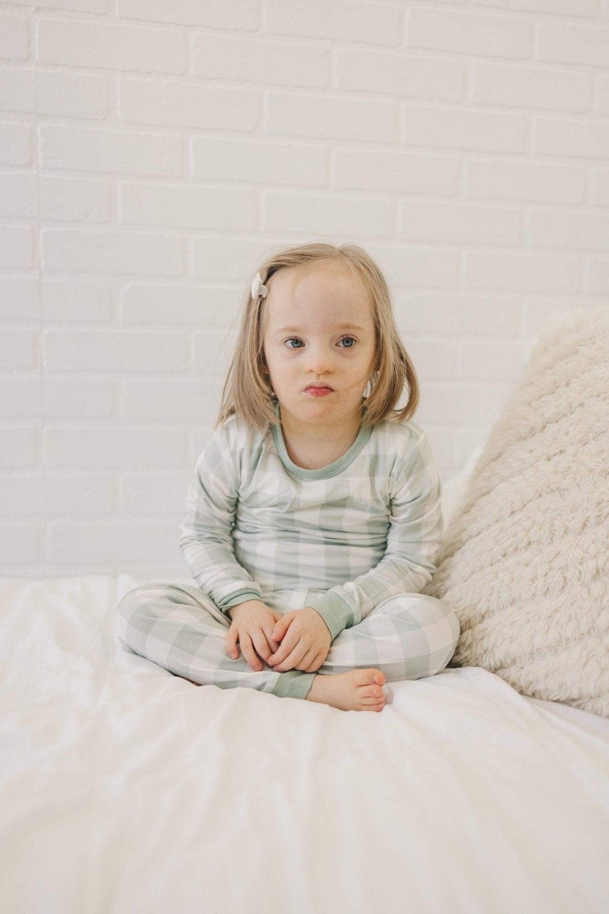 Sage Gingham 2pc Bamboo Pajamas - Shop Avnu