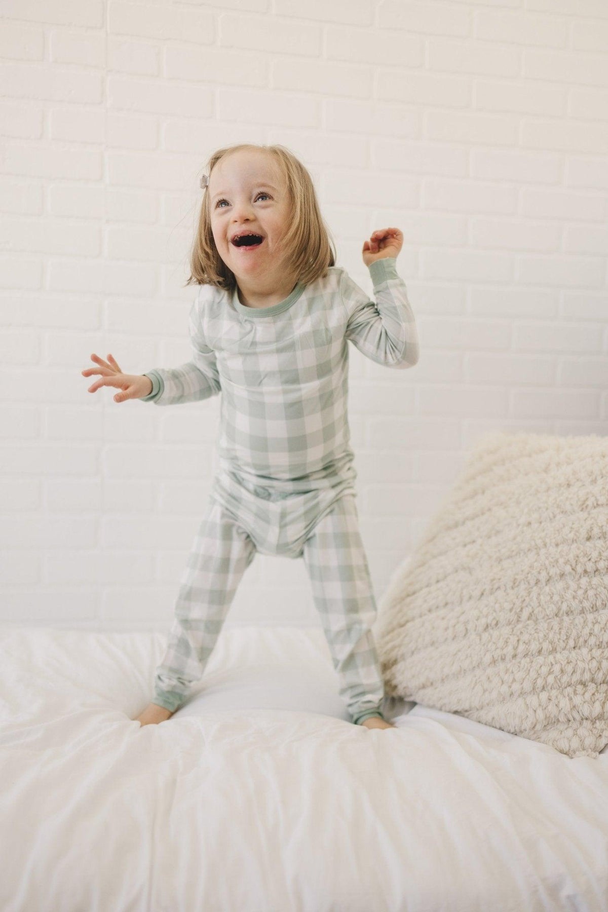 Sage Gingham 2pc Bamboo Pajamas - Shop Avnu