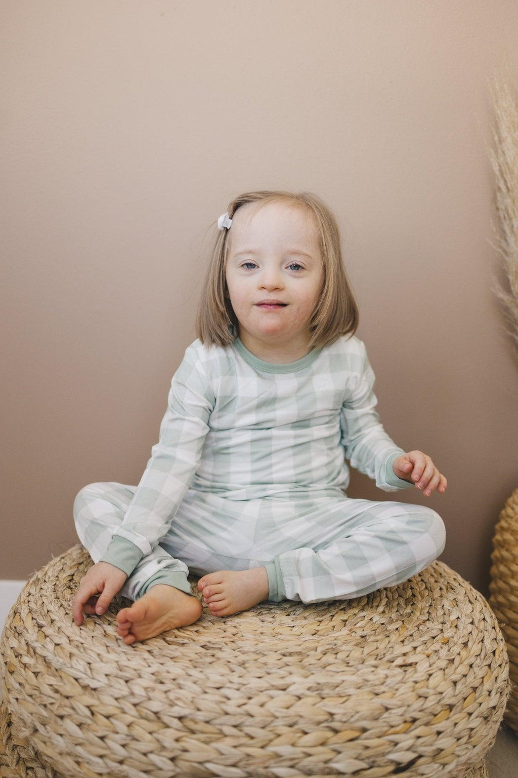 Sage Gingham 2pc Bamboo Pajamas - Shop Avnu