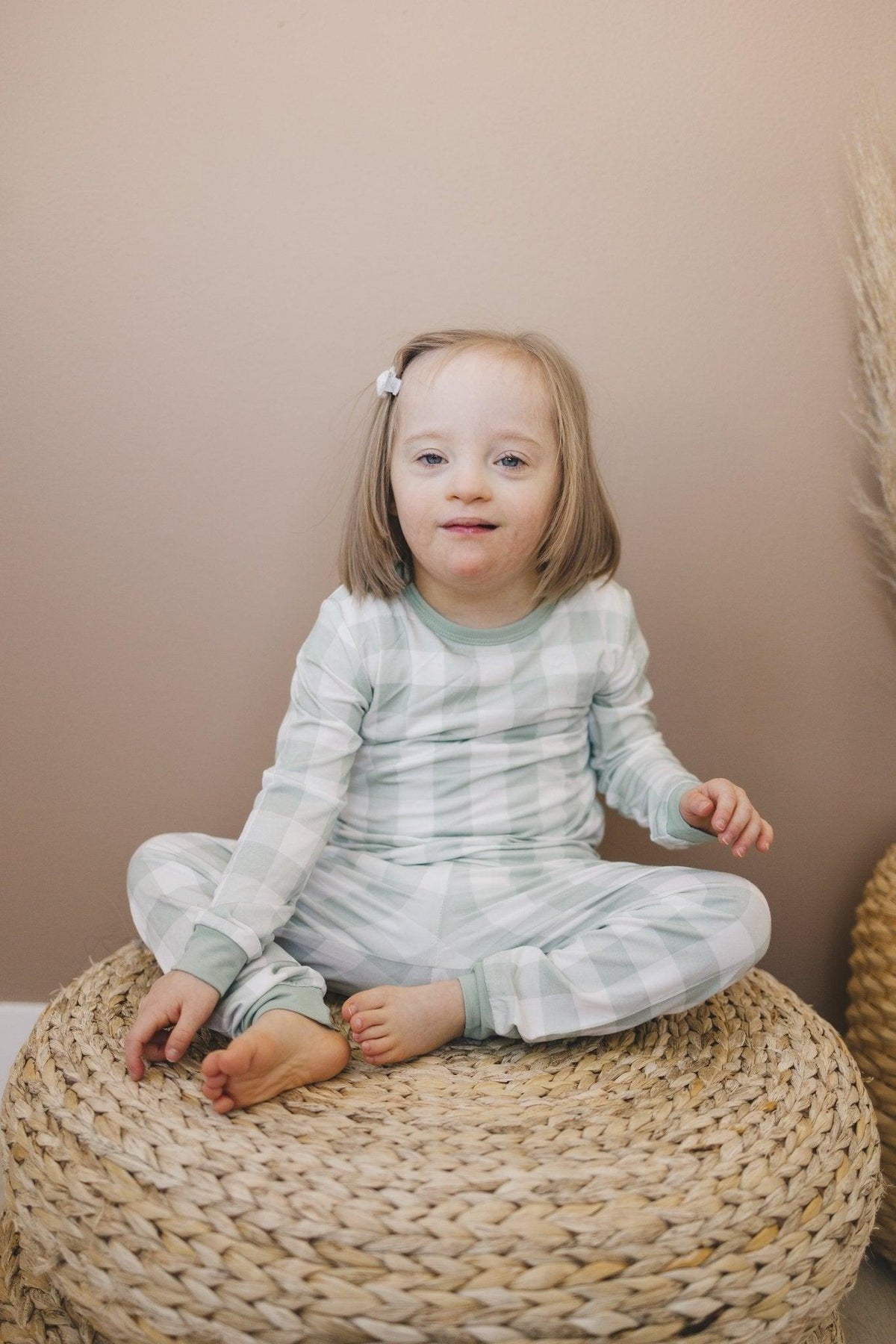 Sage Gingham 2pc Bamboo Pajamas - Shop Avnu