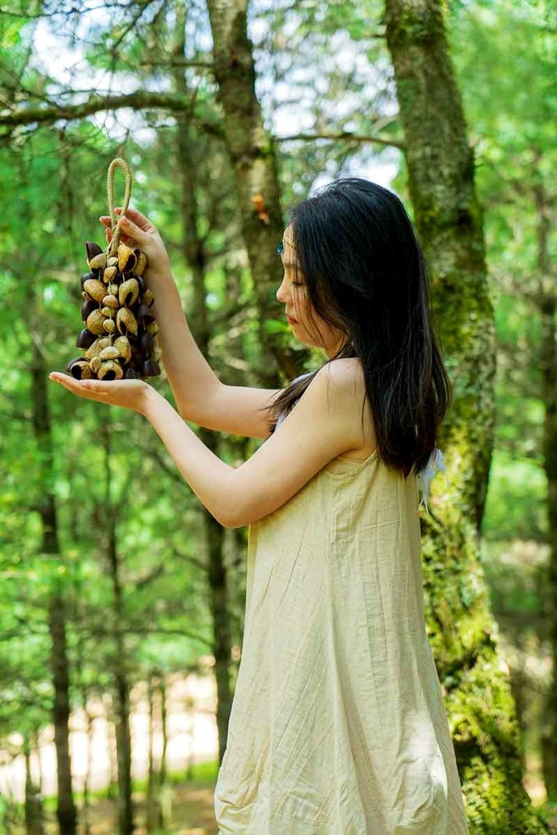 Seed Shaker | Handmade Entada, Pala Cardamom & Chacha Oleander Seed Shell Hand Bell– Natural Rainforest Sound