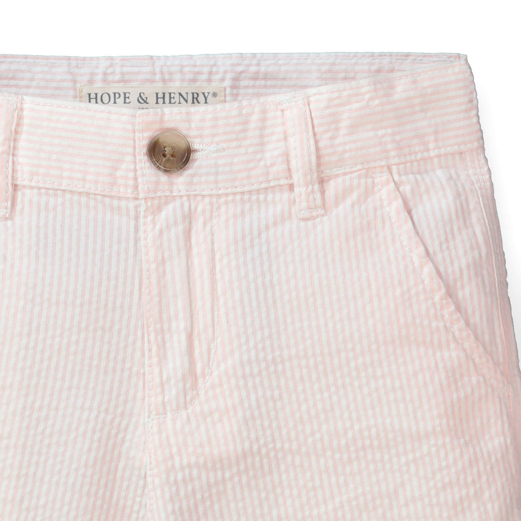 Organic Seersucker Short Light Pink