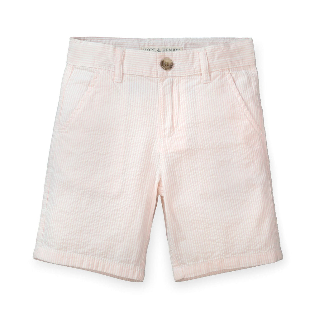Organic Seersucker Short Light Pink
