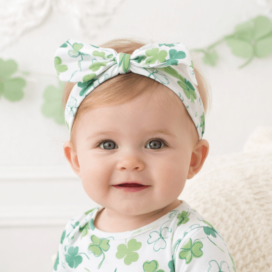 Shamrock Baby Headband – Adjustable Bamboo Irish Bow - Shop Avnu
