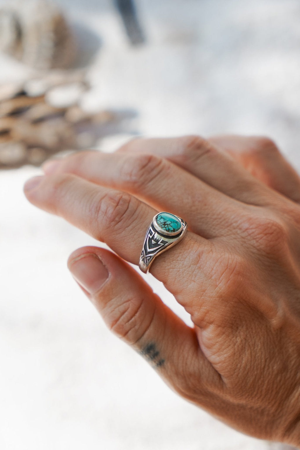 Signet Ring in Hubei Turquoise