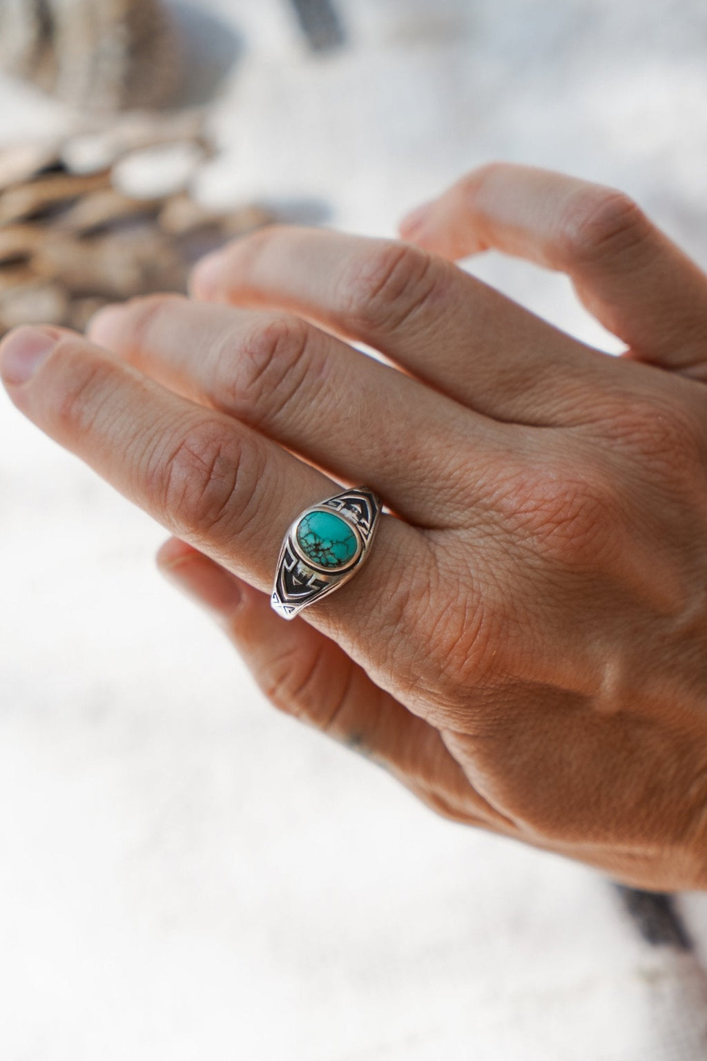Signet Ring in Hubei Turquoise