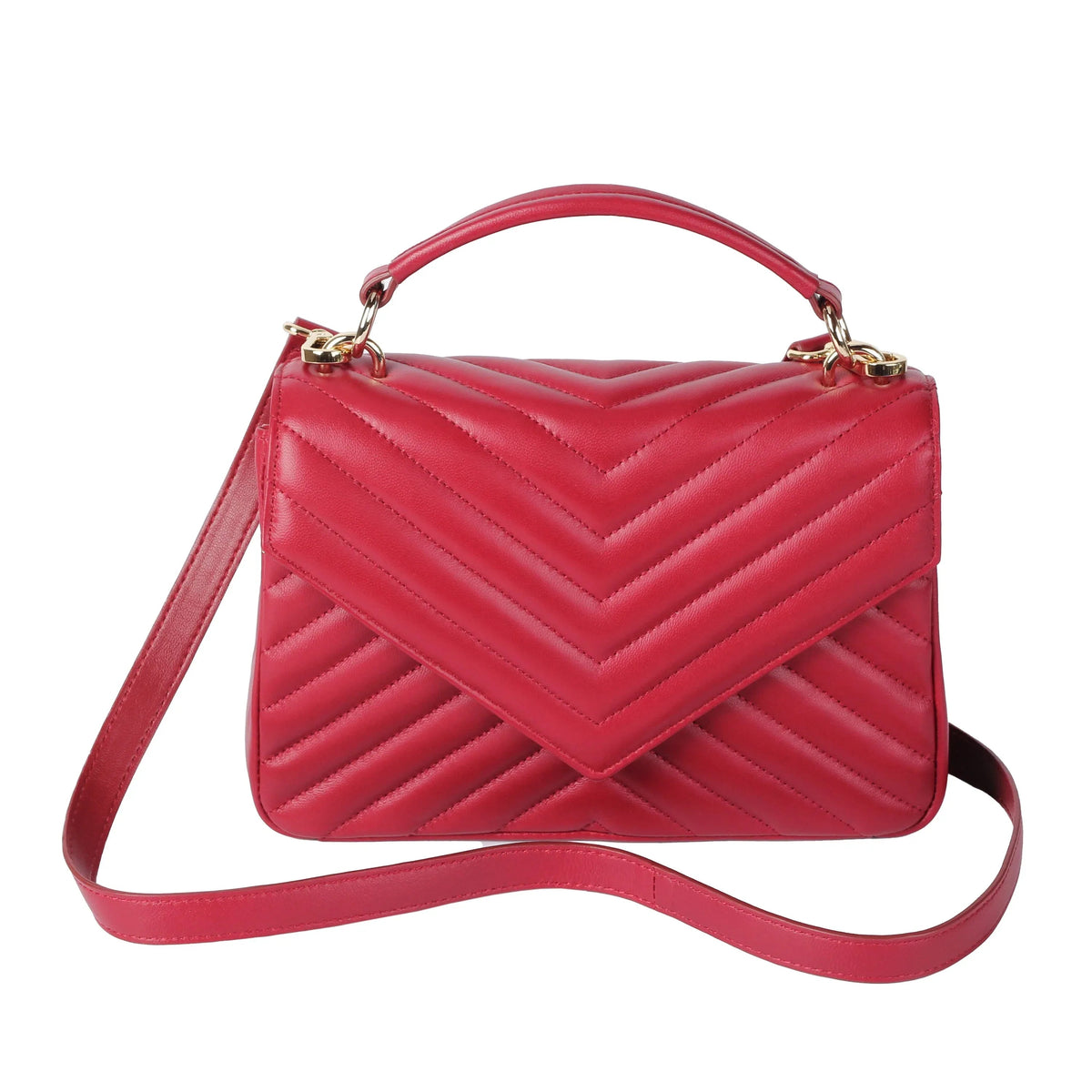 Soft Lambskin Flap Crossbody Bag – Quilted Leather Shoulder Purse