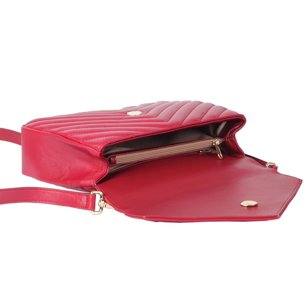 Soft Lambskin Flap Crossbody Bag – Quilted Leather Shoulder Purse