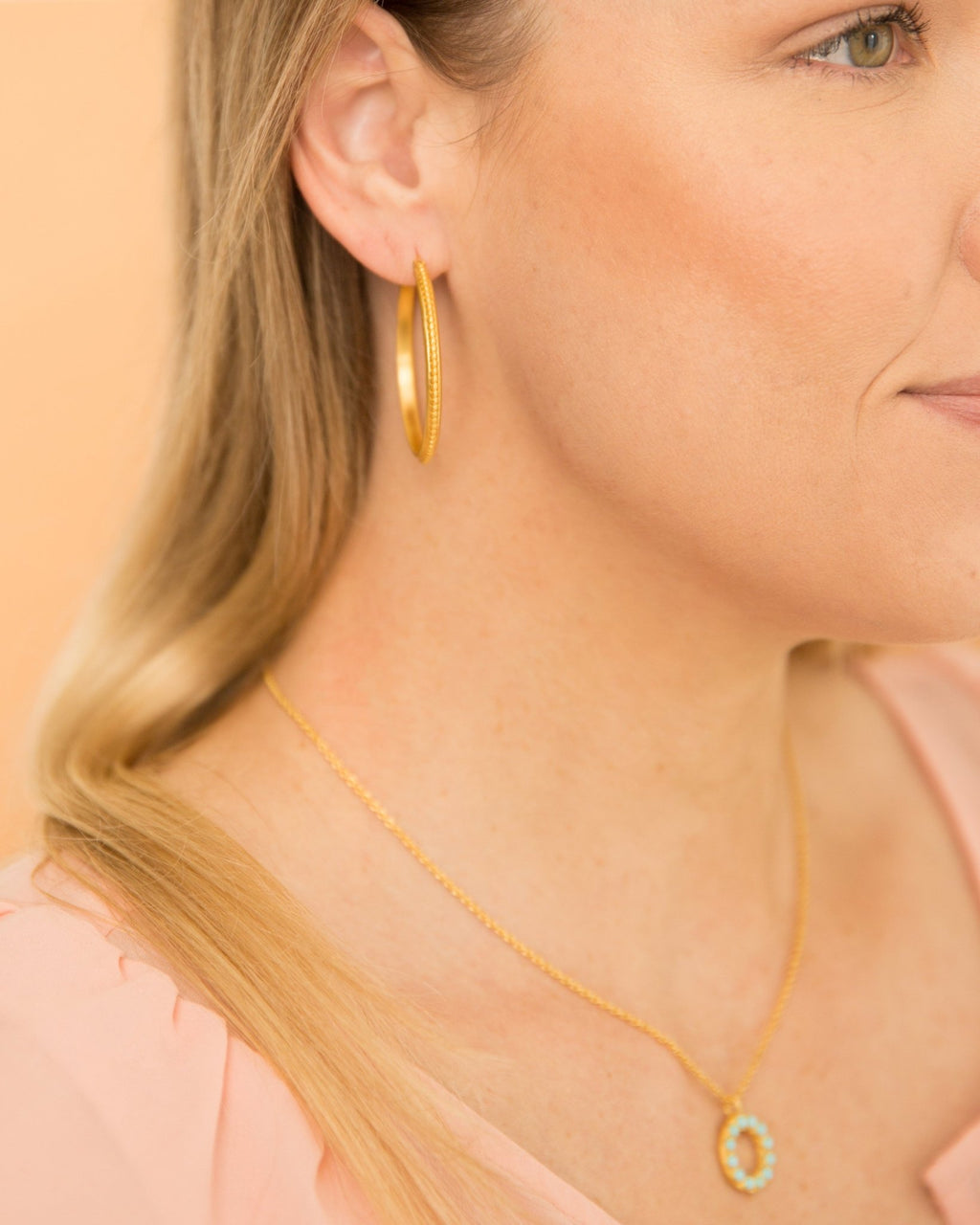 Studded Hoop Earrings - Shop Avnu