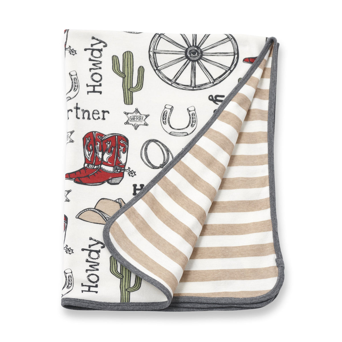 Western Cowboy Howdy Partner Cotton Baby Stroller Blanket - Shop Avnu
