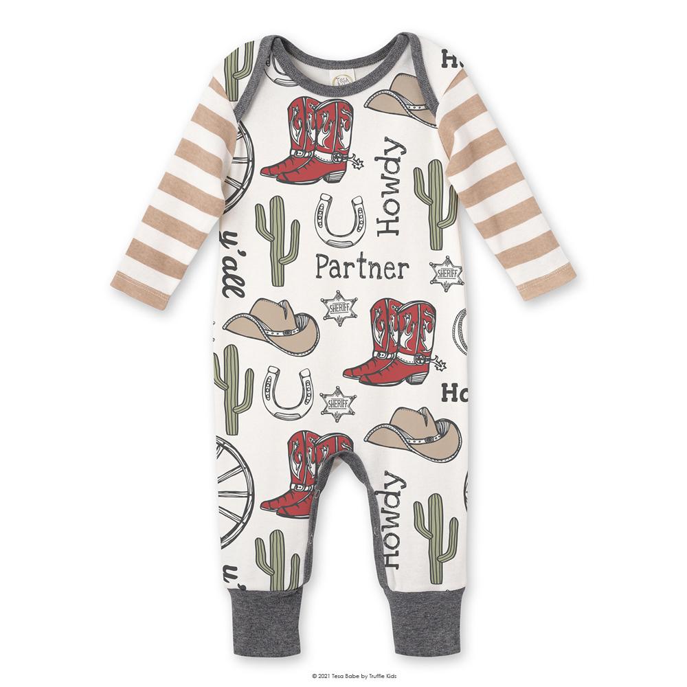 Western Cowboy Howdy Partner Cotton Romper - Shop Avnu