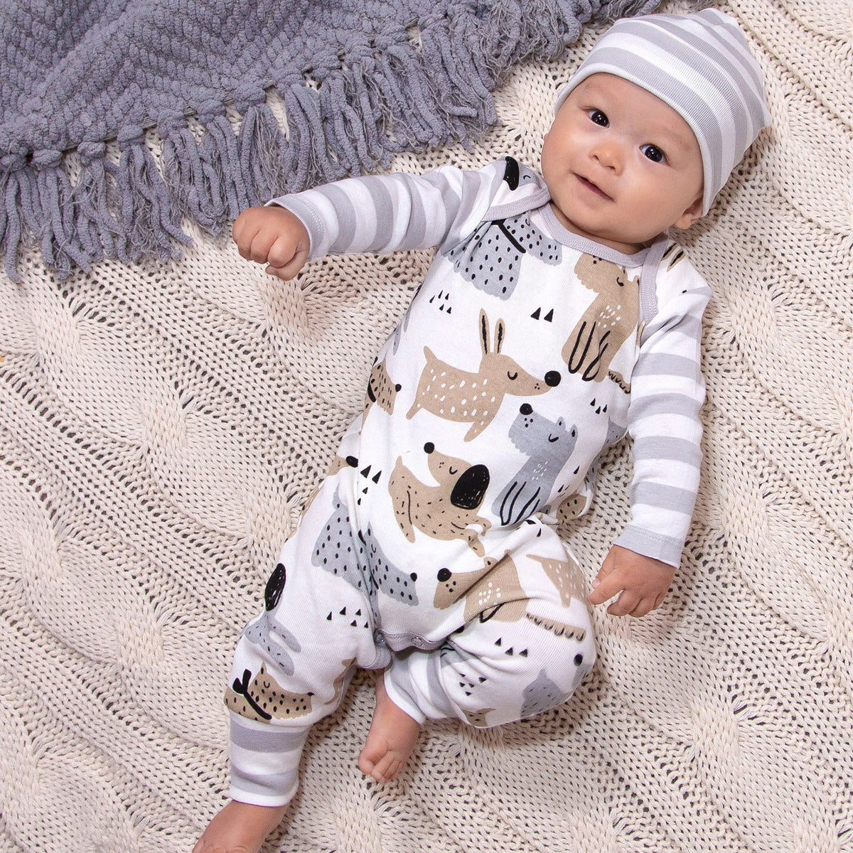Baby Boy Puppy Dogs Cotton Romper - Shop Avnu
