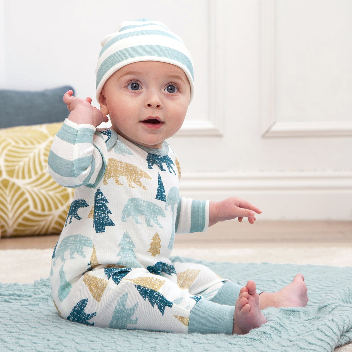 Bear Mountain Baby Boy Cotton Romper - Shop Avnu