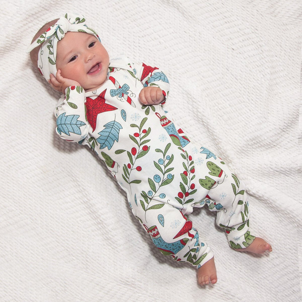 Baby's Christmas Fancy Bamboo Romper - Shop Avnu