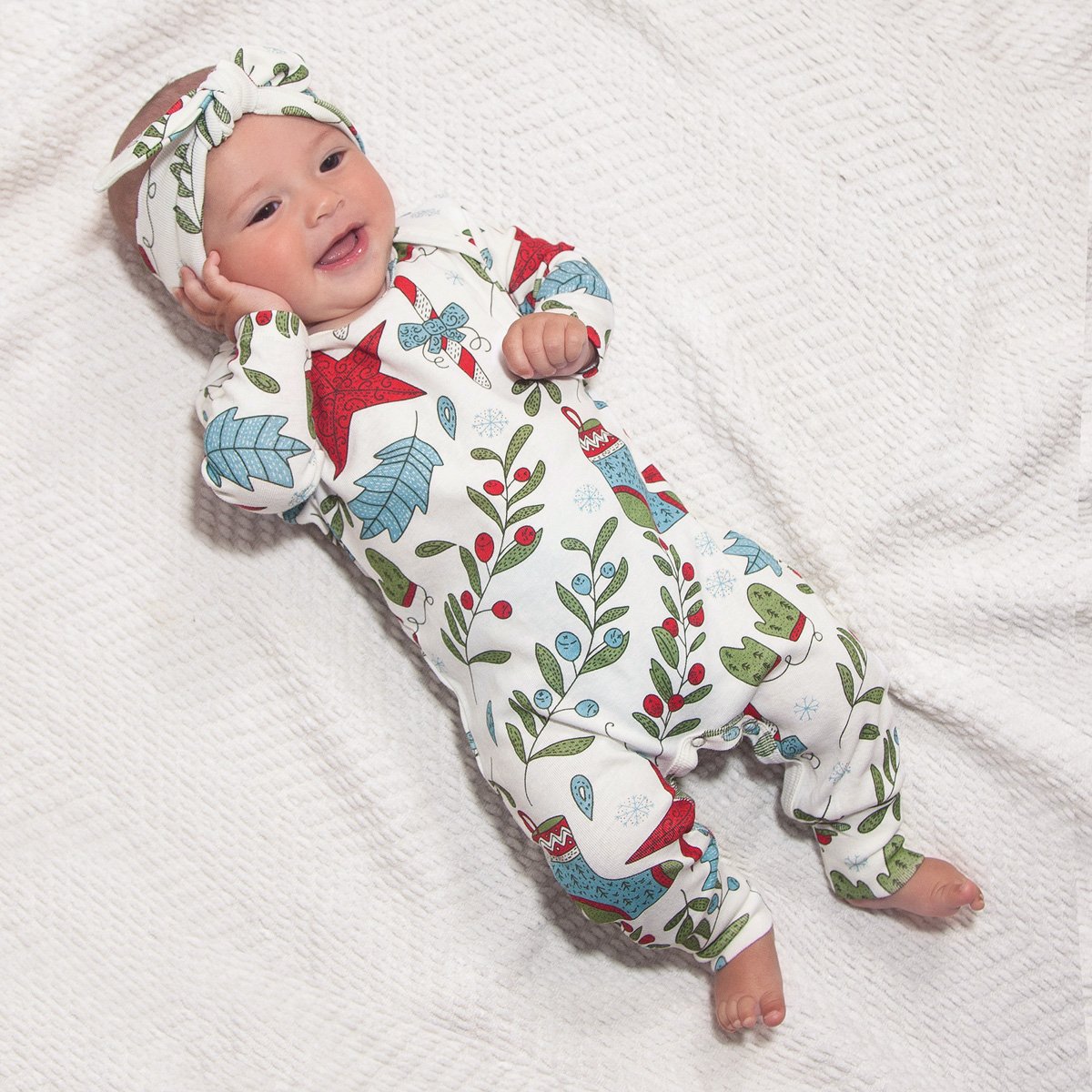 Baby's Christmas Fancy Bamboo Romper - Shop Avnu